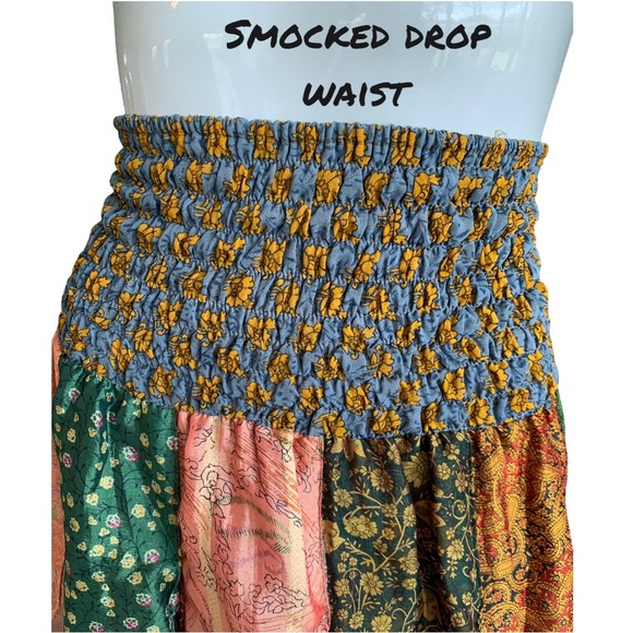 INDIA BOUTIQUE COLORFUL DIAMOND CUT PANEL SKIRT. WOMEN’S S/M - Picture 5 of 7